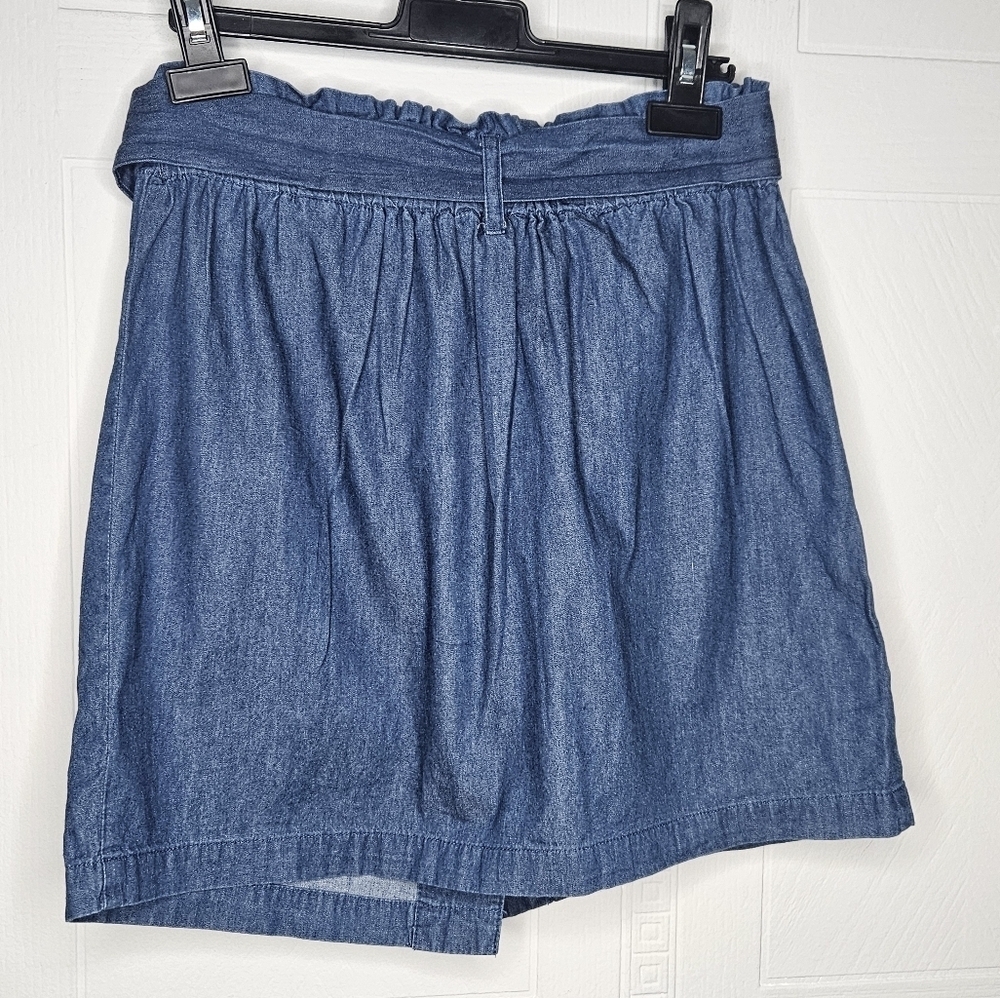 Francesca's Mi Ami Belted Denim Lightweight Button Front Mini Skirt XS EUC - Picture 2 of 11